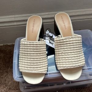 Beige statement heel Mule